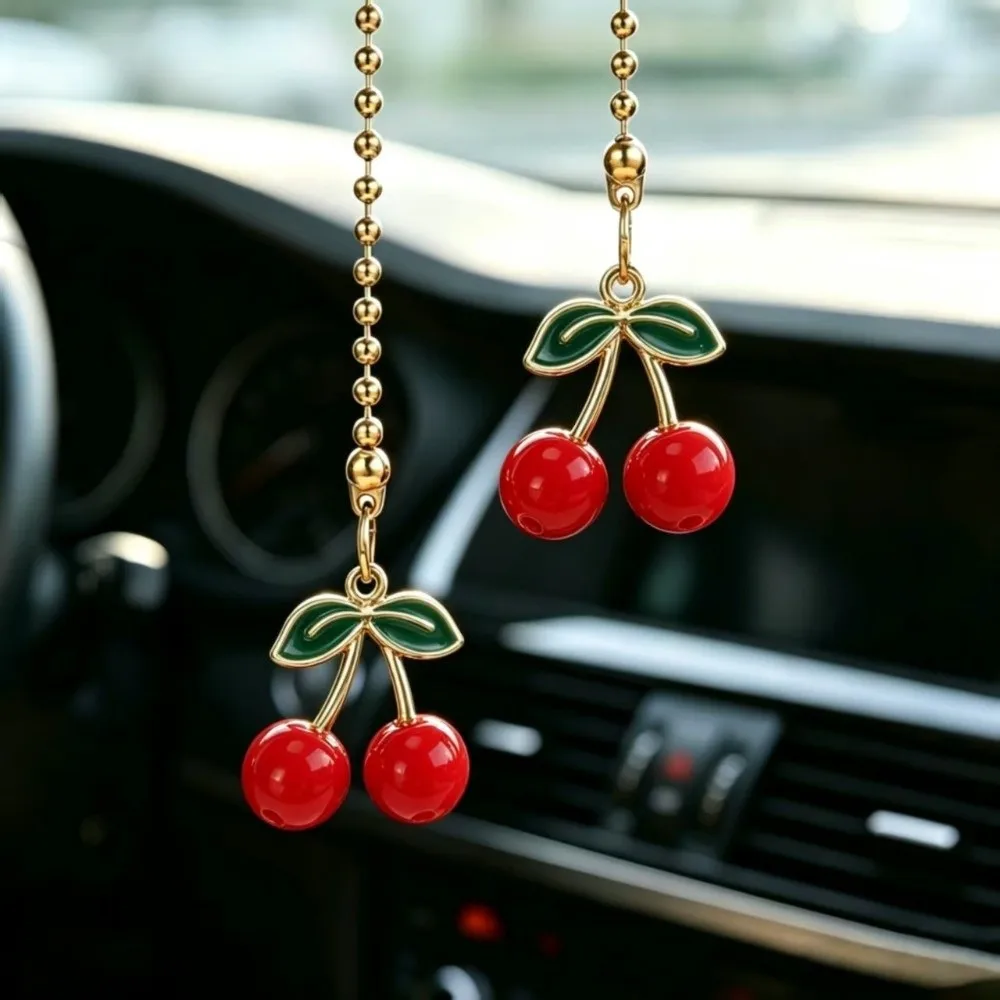 Red Cherry Cherry Mirror Pendant Hanging Pendant Gift Ornaments Hanging Ornaments Car Interior Decor Auto Interior Decor