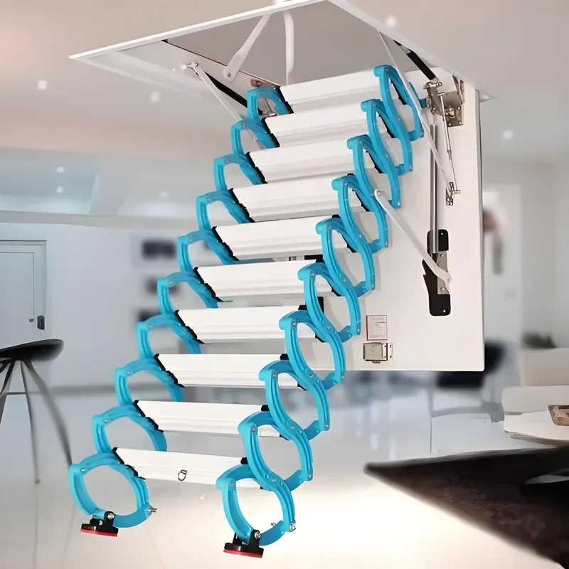 LILT Modern Electric Telescopic Aluminum Alloy Loft Ladder 300kg Load Capacity 10ft Extended Height 45 Climbing Angle for