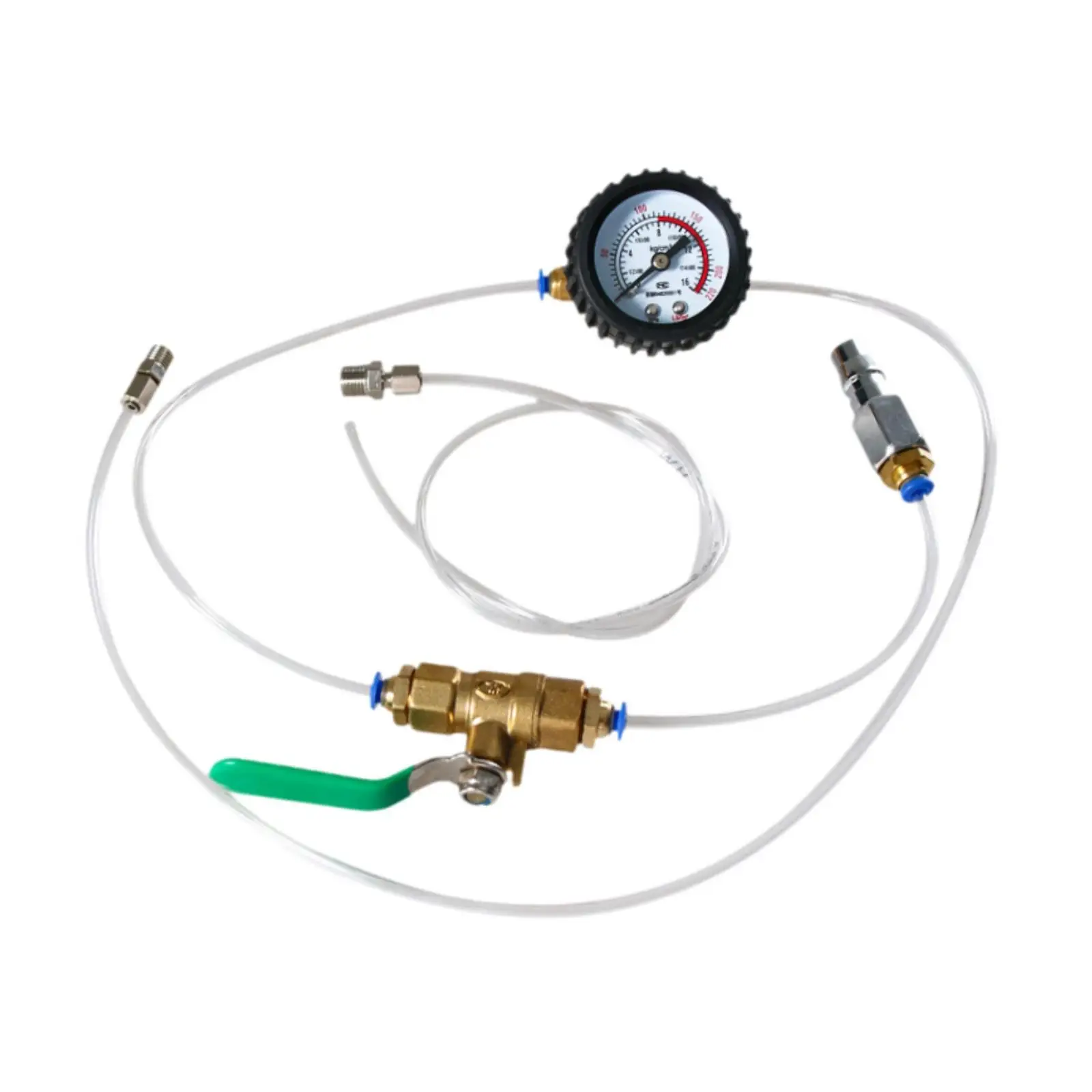 Auto Air Shocks Absorber Test Tool Hose Line Pressure Leak Inspection Gauge