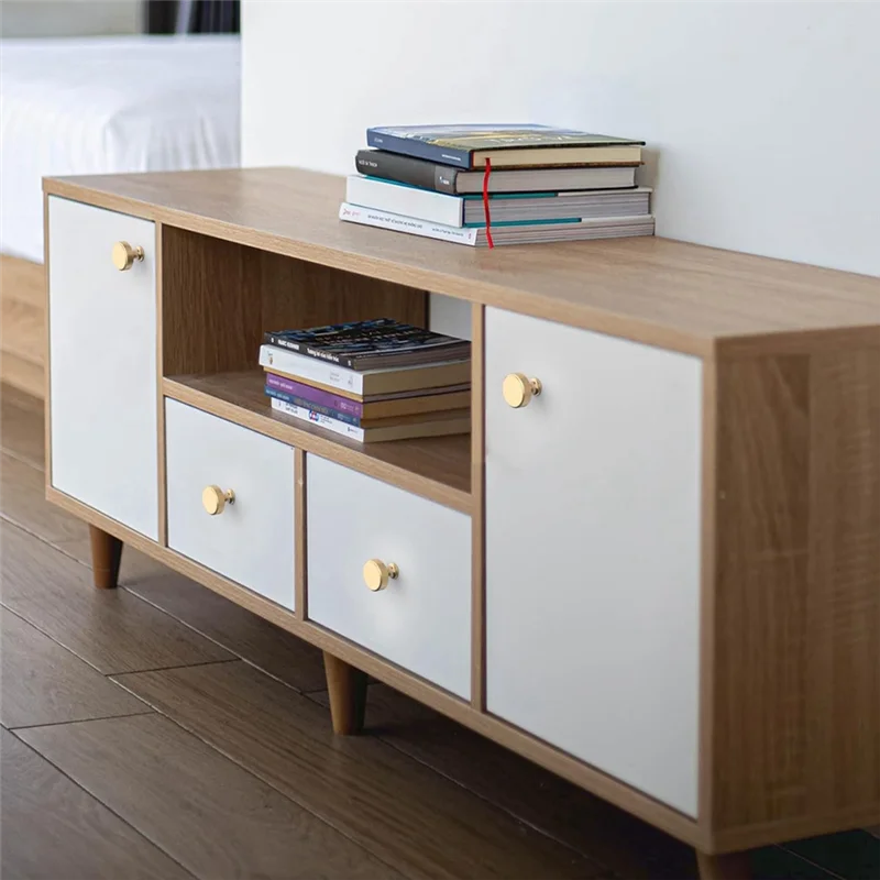 A32Z-10 Pack 1.2 Inch Brushed Gold Cabinet Knobs Knurled Kitchen Cabinet Knobs Gold Drawer Knobs Round Dresser Knobs