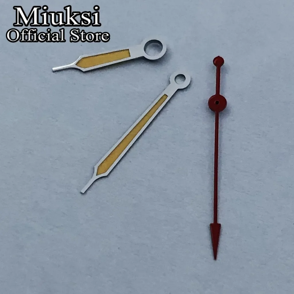 Miuksi VH31 Uhrzeiger silber/weiß/schwarz grün leuchtend passend für VH31 Uhrwerk Zubehörteil – Detail 3