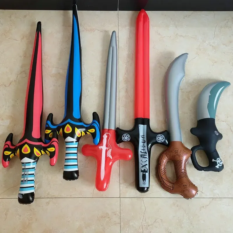 10 Uds PVC inflável faca pirata inflável brinquedo espada inflável simulação arma actividad prop