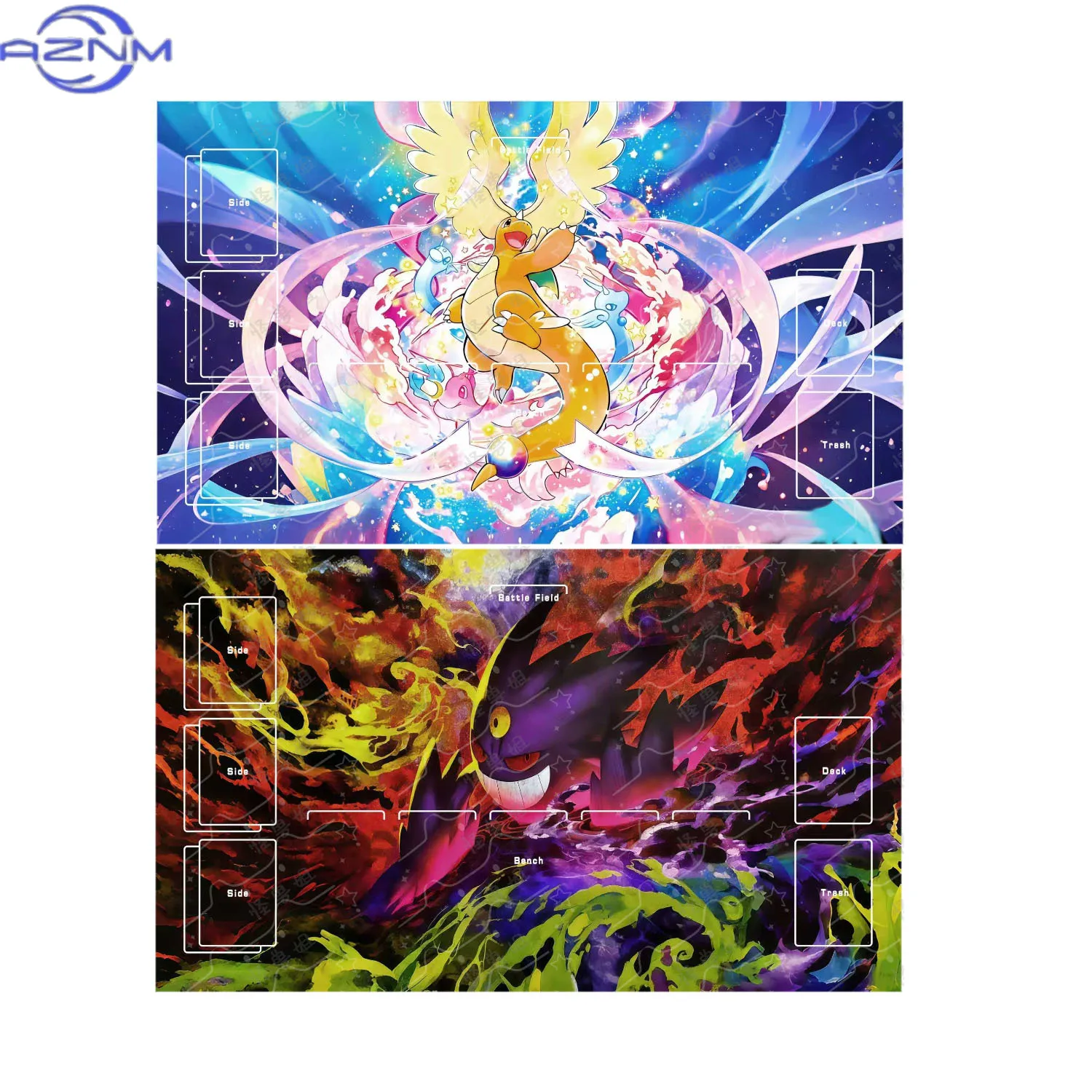 DIY PTCG M2A Dragonite Niedliche Karten-Kampfmatte PTCG Gengar Einzelspieler-Brettspiel-Karten-Duellplatte Kampfmatte