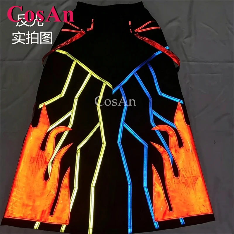

CosAn Classic Ghost Dance Pants Flame Pattern Reaper Phat Trousers Melbourne Shuffle Straight-Leg Pants Reflective Trousers
