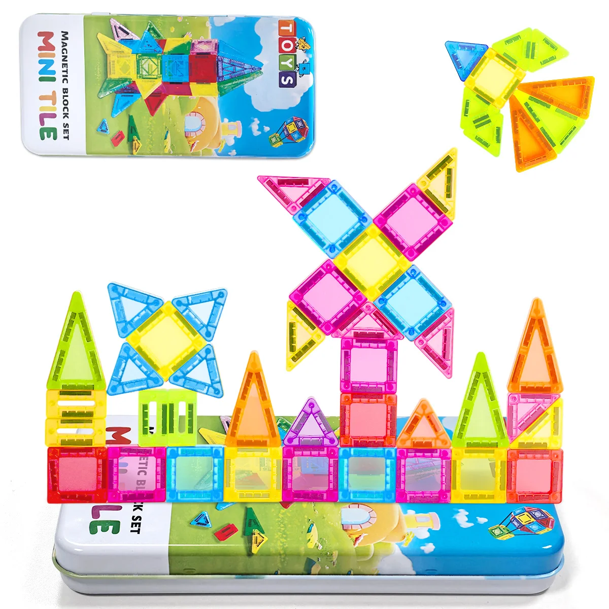 Blocs de Construction magnétiques, ensemble de Construction, jouet éducatif sensoriel Montessori pour garçons et filles, cadeau pour enfants, 26/38 pièces avec boîte en fer