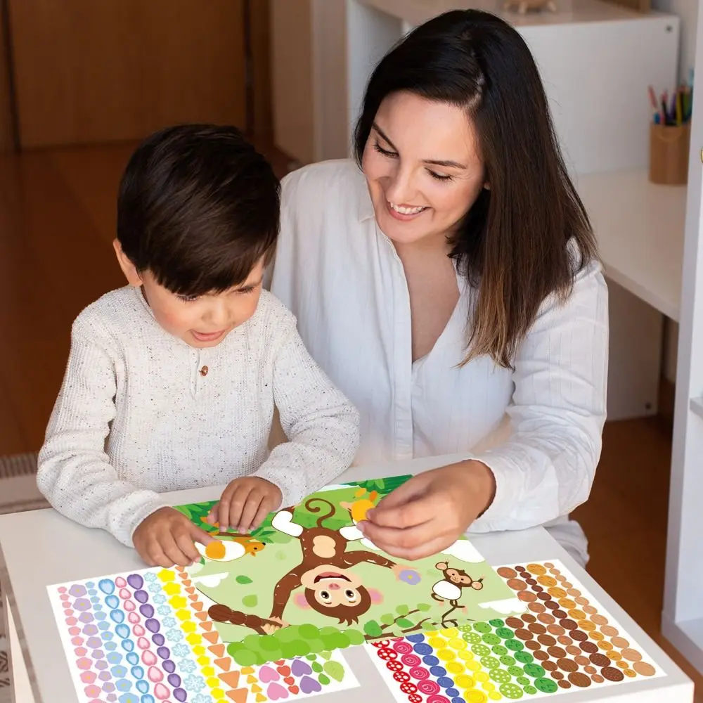 Papierowe Dzieci Kropka Kolorowa Książeczka Wielokrotnego Użytku Montessori Naklejki Artystyczne Kolekcja Książka Edukacyjna Sztuka Nauka DIY Kolorowa Zabawka Kropka