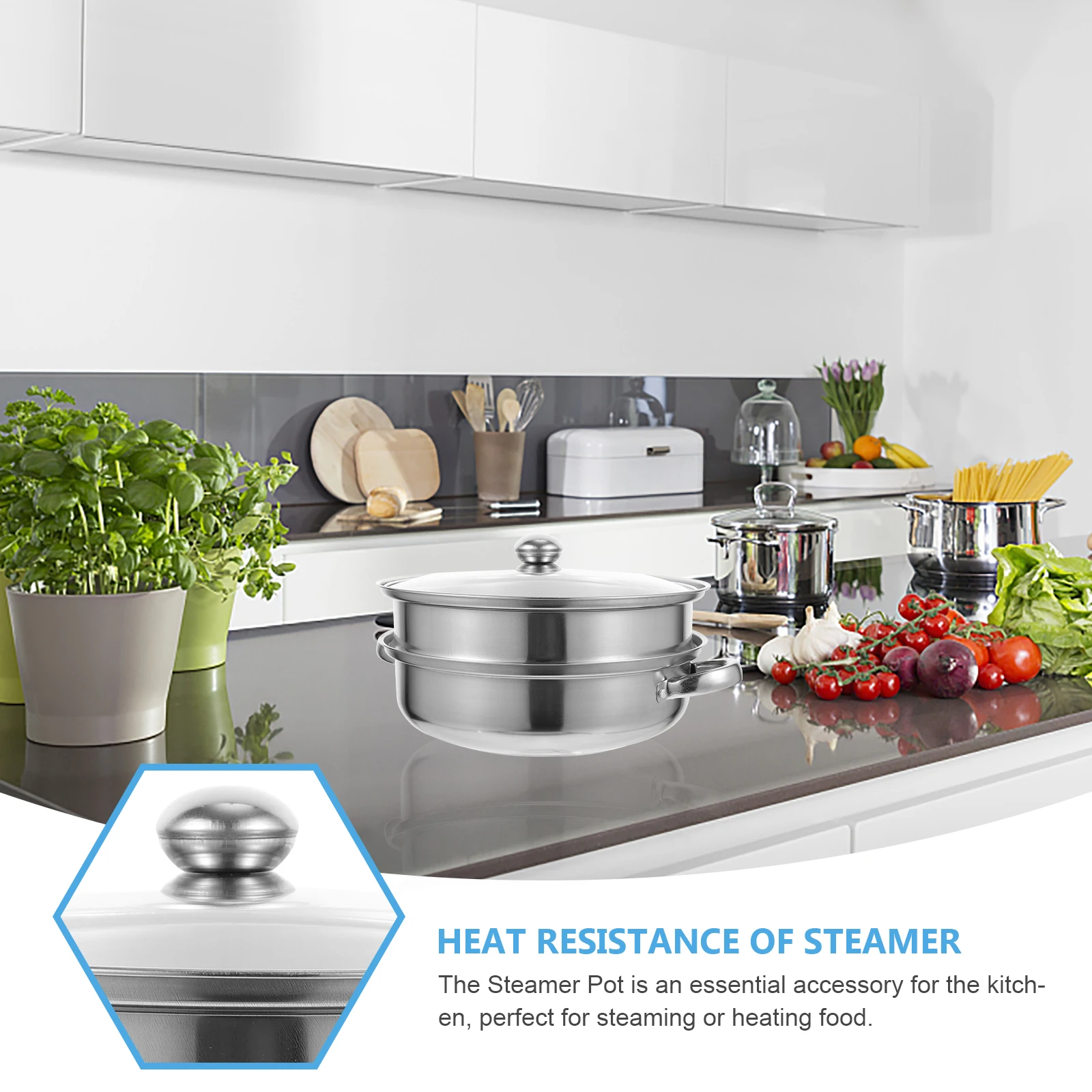 

Stainless Steel Steamer Multi-Functional Kitchen Steaming Pot For Rice Cooker Vegetable Tamale Food Steamer Household