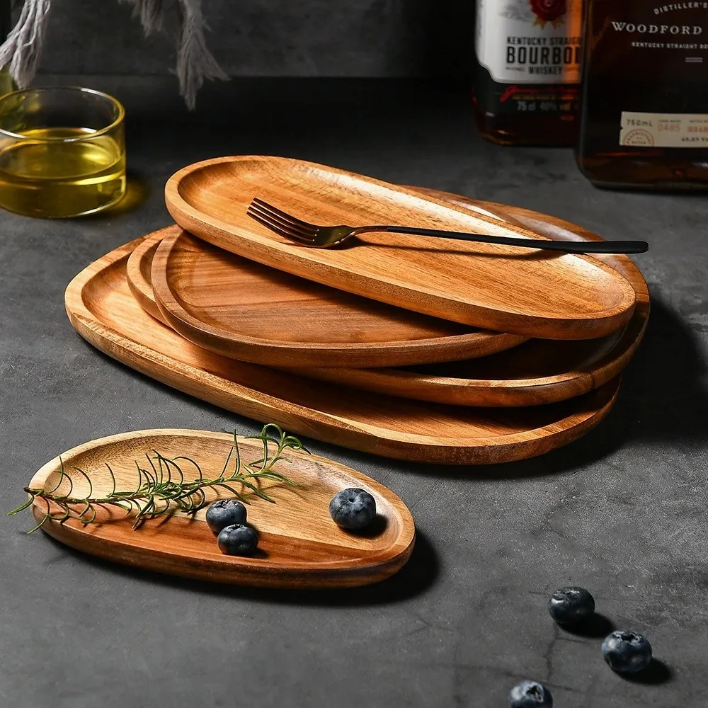 Aesthetic Wooden Serving Platters Irregular Creative Snack Tray Easy To Clean Multi Use Bread Board Dessert