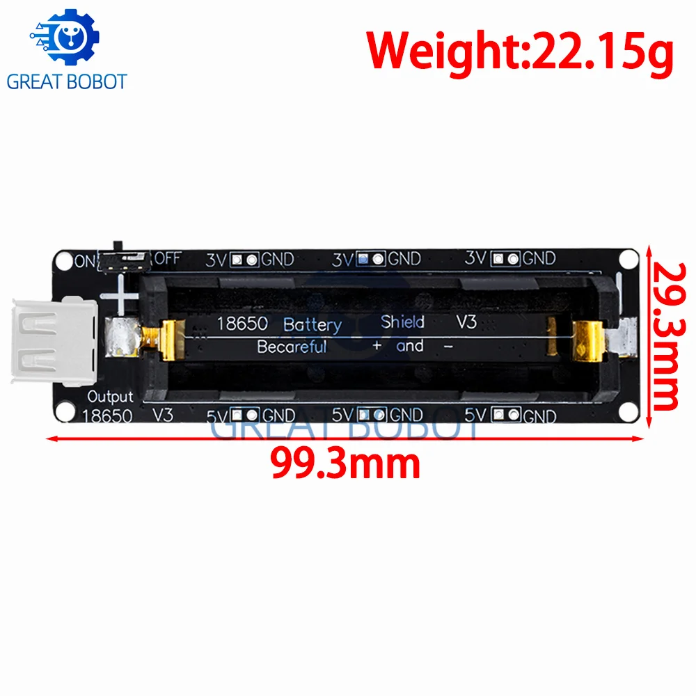 18650 Lithium Battery Shield V8 Mobile Power Expansion Board 5V 3A 3V 1A Micro USB For Arduino ESP32 ESP8266
