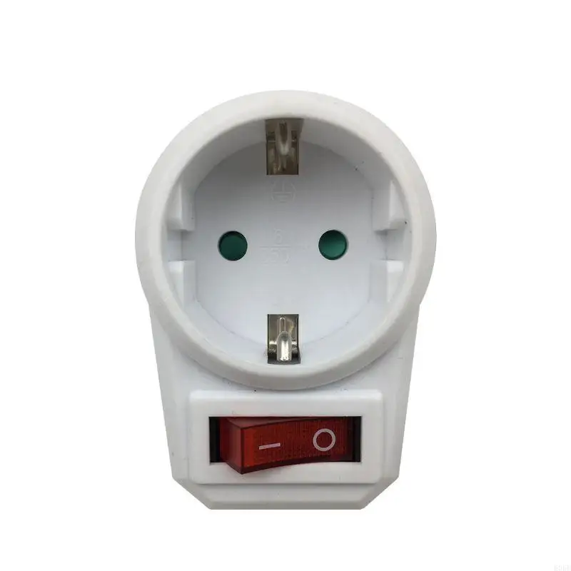 E06B Plugue conversão europeia 1 a 1 Way Adaptador energia com soquete viagem da UE