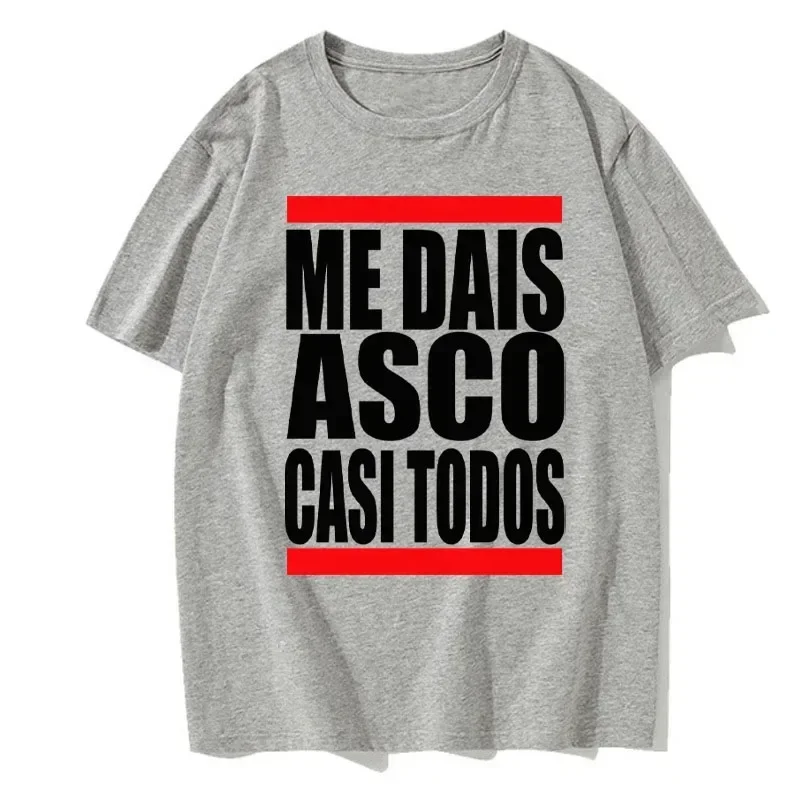 Me Dais Asco Gasi Todos Print Pattern T Shirt Men Women Summer Neutral Casual Loose Clothing Harajuku Cotton Hip Hop T Shirt