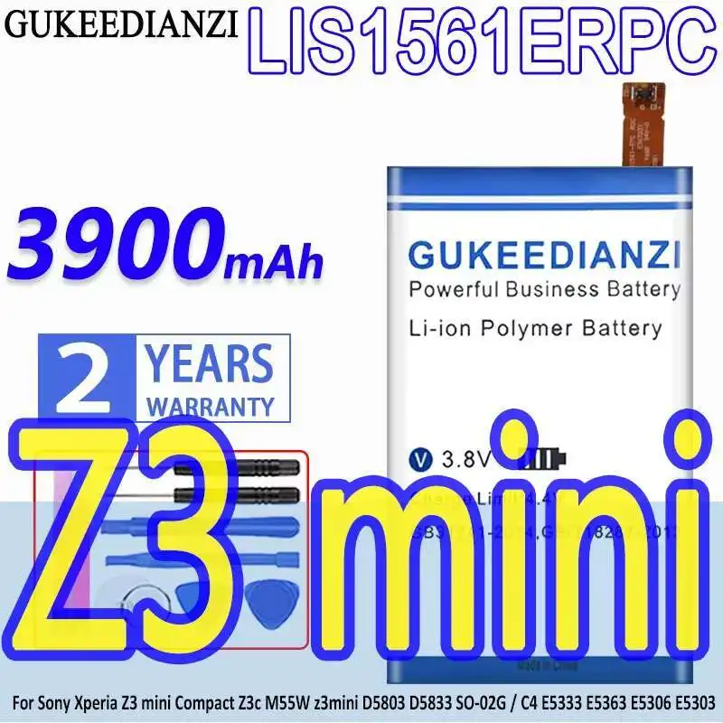 

Battery LIS1561ERPC 3900mAh For Sony Xperia Z3 Mini Compact Z3c M55W z3mini D5803 D5833 SO-02G C4 E5333 E5363 E5306 E5303