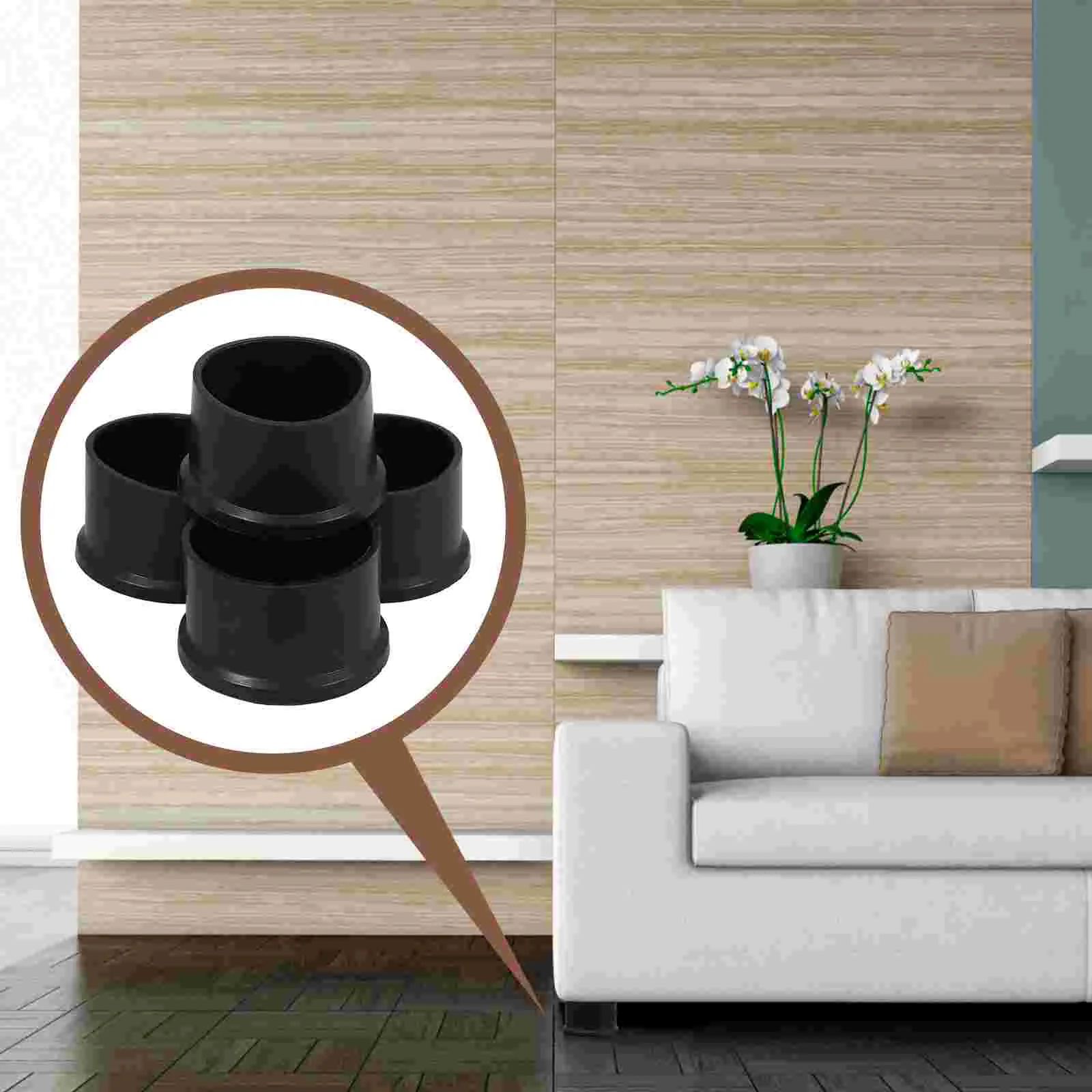 4 Pcs Rubber Foot Pads Feet for Outdoor Furniture Table Leg Caps Chair Legs Stool Sleeve Pipe End