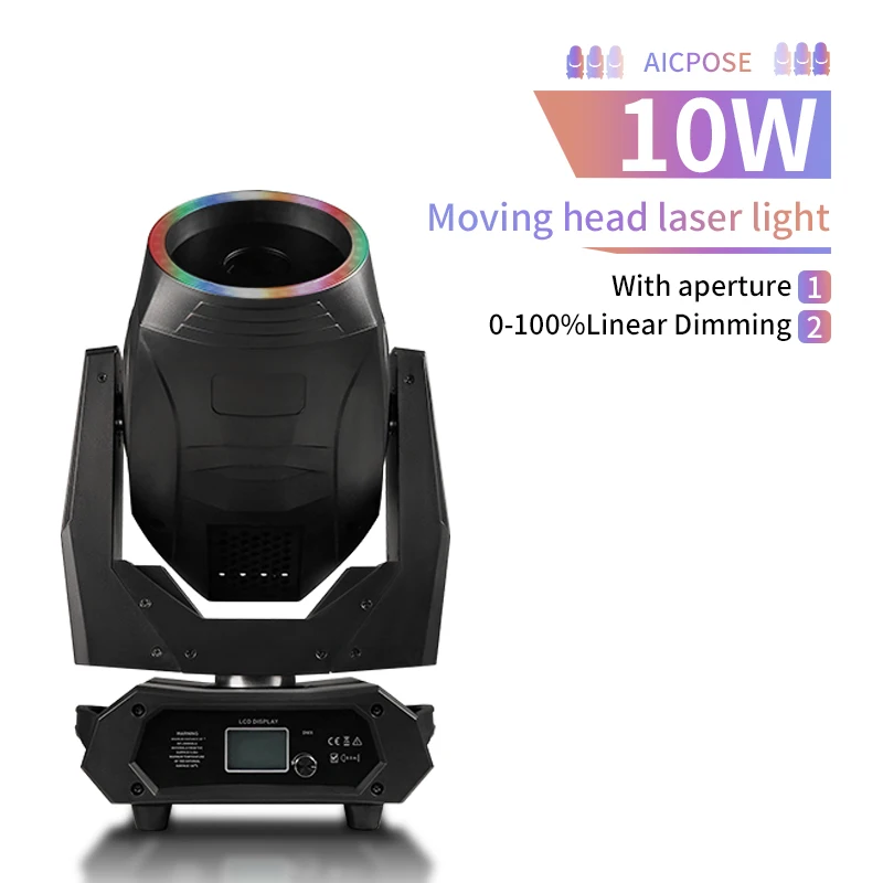 

AICPOSE DMX 10 Вт RGB цветной 3D анимационный лазерный свет с подвижной головкой DJ осветительное оборудование профессиональные сценические огни для клуба