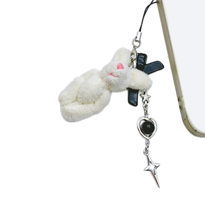 Rabbit Stuffed Animal Keychain Trendy and Playful Hangings Pendant Charm