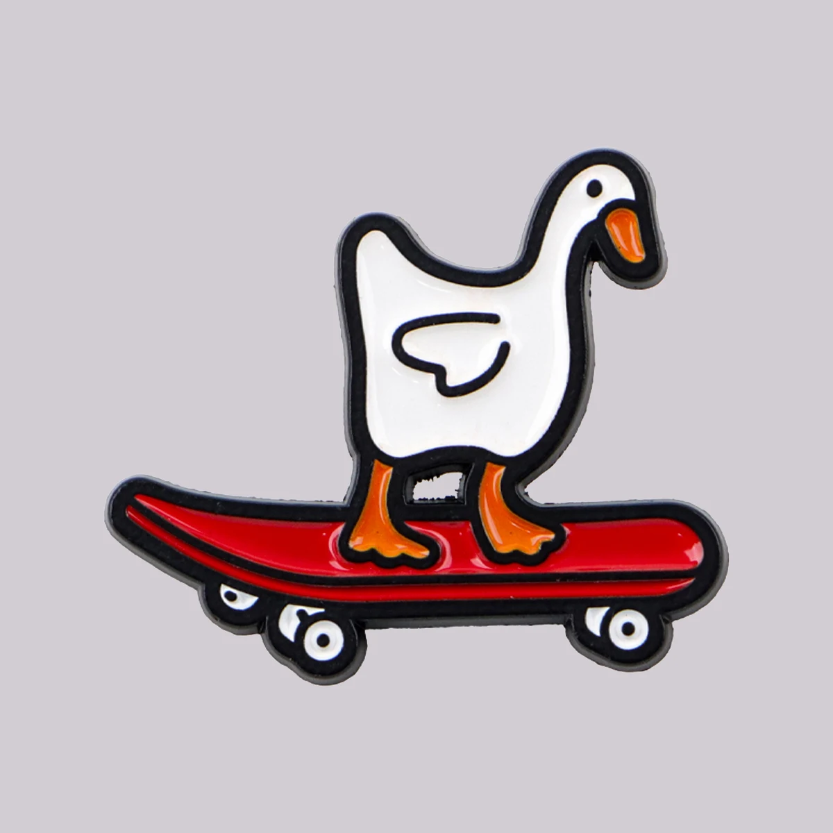 Skateboard-Enten-Emaille-Pin, lustige Brosche, Anstecknadel, Abzeichen für Rucksack, Kleidung, Accessoires, Tierschmuck, Freunde-Geschenke
