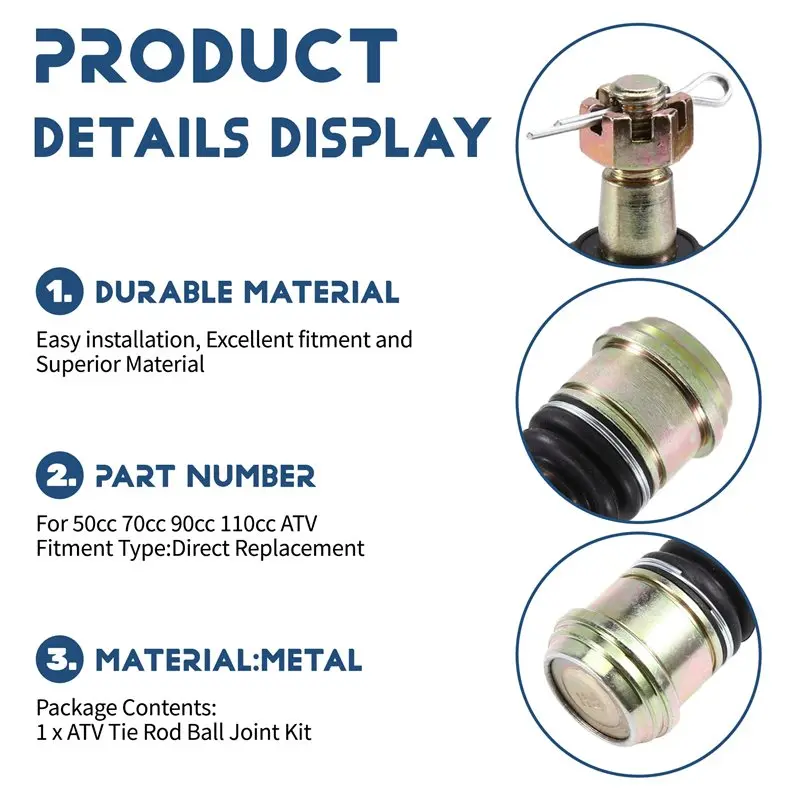 A20K-M10 32X14MM Tie Rod Ball Joint Kit For ATV Dune Buggy Accessories For 50Cc 70Cc 90Cc 110Cc Models
