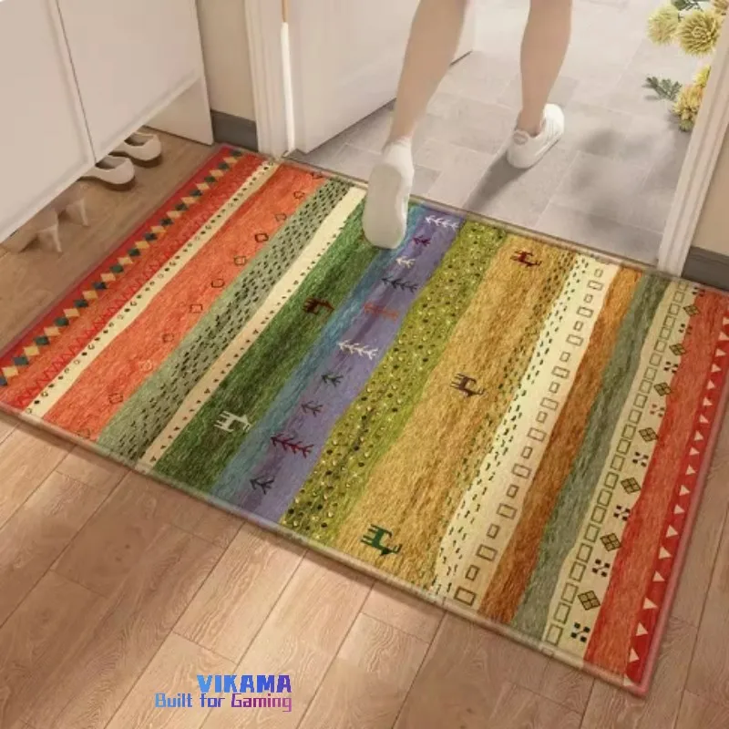 VIKAMA Entrance Hallway Rug Geometric Anti Slip Wear Resistant Water Absorbent Quick Drying Entrance Hallway Mat Home Decor