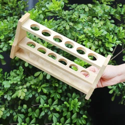 Wooden Test Tube Rack, 6Hole diameter 22m  and Pins-Solid Wood , tube box .