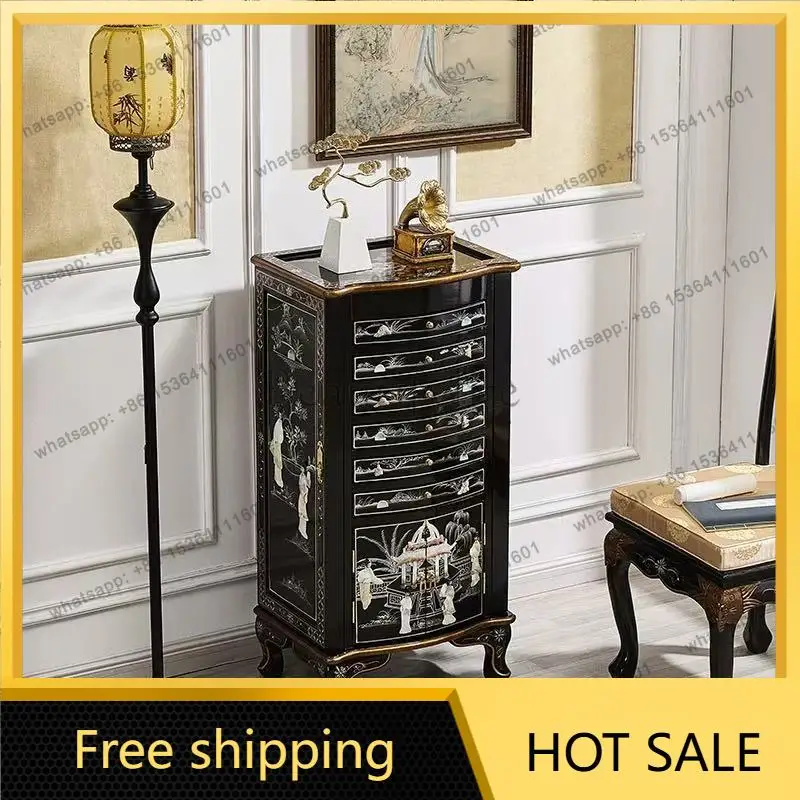 LD American retro snail shell jewelry storage cabinet jewelry cabinet with mirror