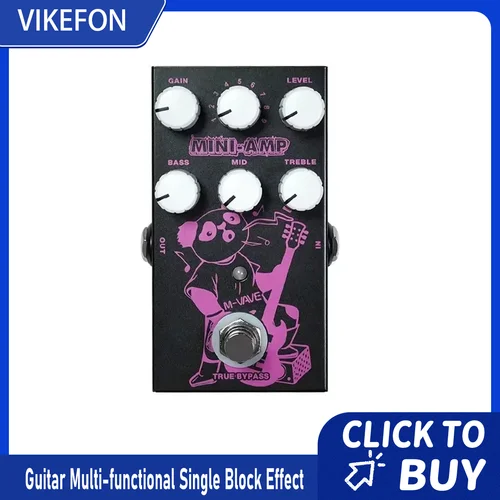 Imagen 1 del producto Unidad de efecto de retardo de M-VAVE, reverberación/sobcarga/distorción/claro/excitación, guitarra eléctrica, unidad de efecto de bloque único multifuncional