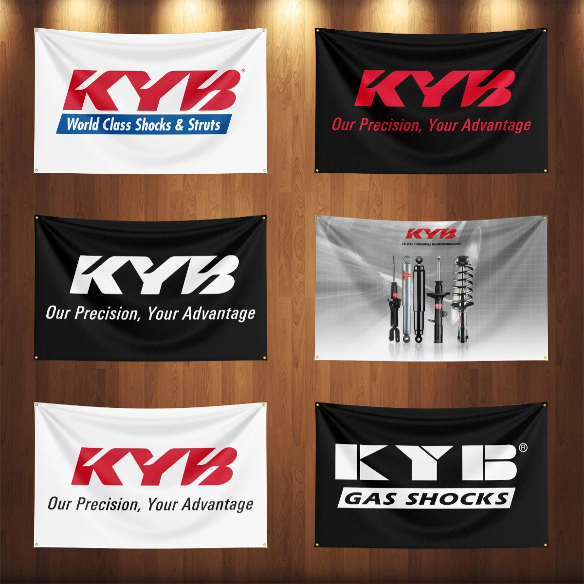 90x150CM KYBs Auto Parts Flag Car Truck Shock Motor Parts Accessories Banner Garage Outdoor Decoration Tapestry Poster