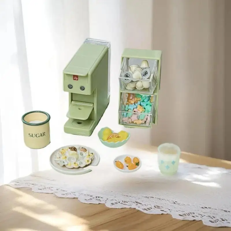อุปกรณ์เสริมของเล่นสำหรับบ้านตุ๊กตา 1 ชิ้น: กล่องเก็บถุงชา/แคปซูลกาแฟขนาด 1/6 สำหรับตุ๊กตา ชุดครัวของเล่น