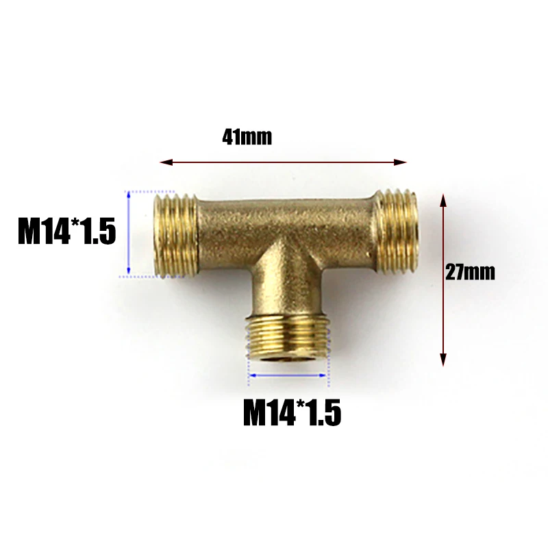 1PC M14*1.5 Copper Connector 1/4\'\' 3 Way 4 Ways Brass Adapter PT Screw Electric Washer Sprayer Connectors