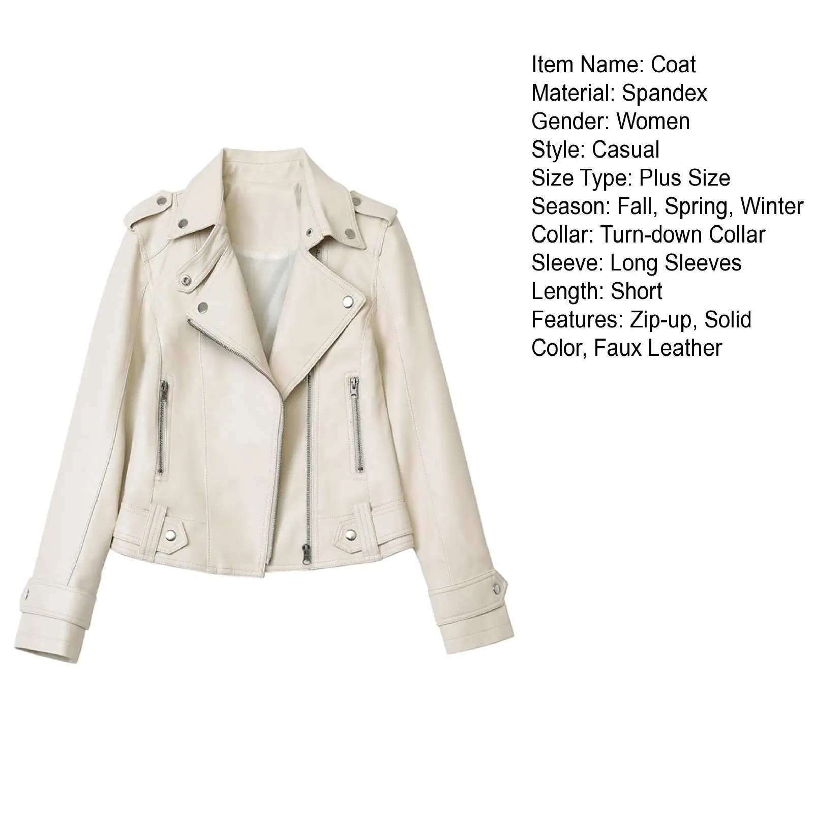 Blouson d'automne en similicuir femme, slim, court, résistant, cool