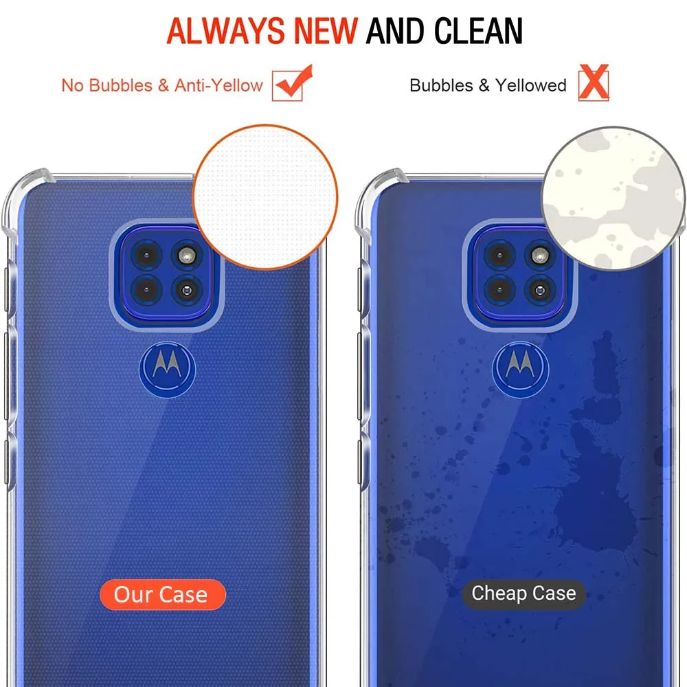 Clear Case For Moto E7 Plus E7i Power E6s 2020 Thick Shockproof Soft Silicone Phone Cover for Motorola E40 E30 E32 E32s E22 E22i