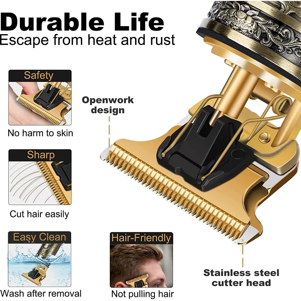 Metal Vintage T9 Women's Hair Clipper Professional Haircut Machine Hairdresser 0mm Trimmer Finish Nose Ear Man