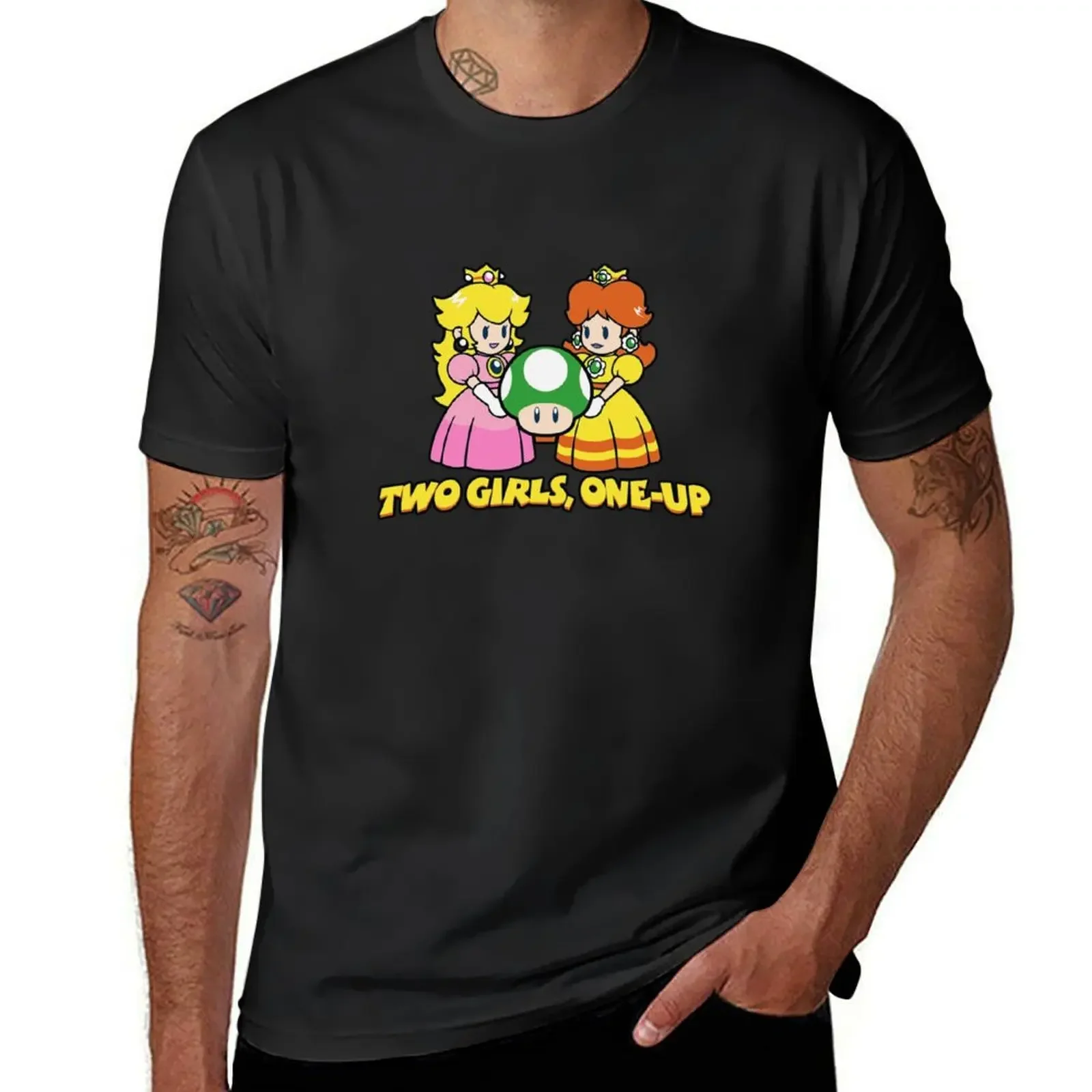 Two Girls One Up Funny Tee- Cool Maario Shirt- Princess Marrio- Two Girls One Cup Funny Tee Best Shirt T-Shirt