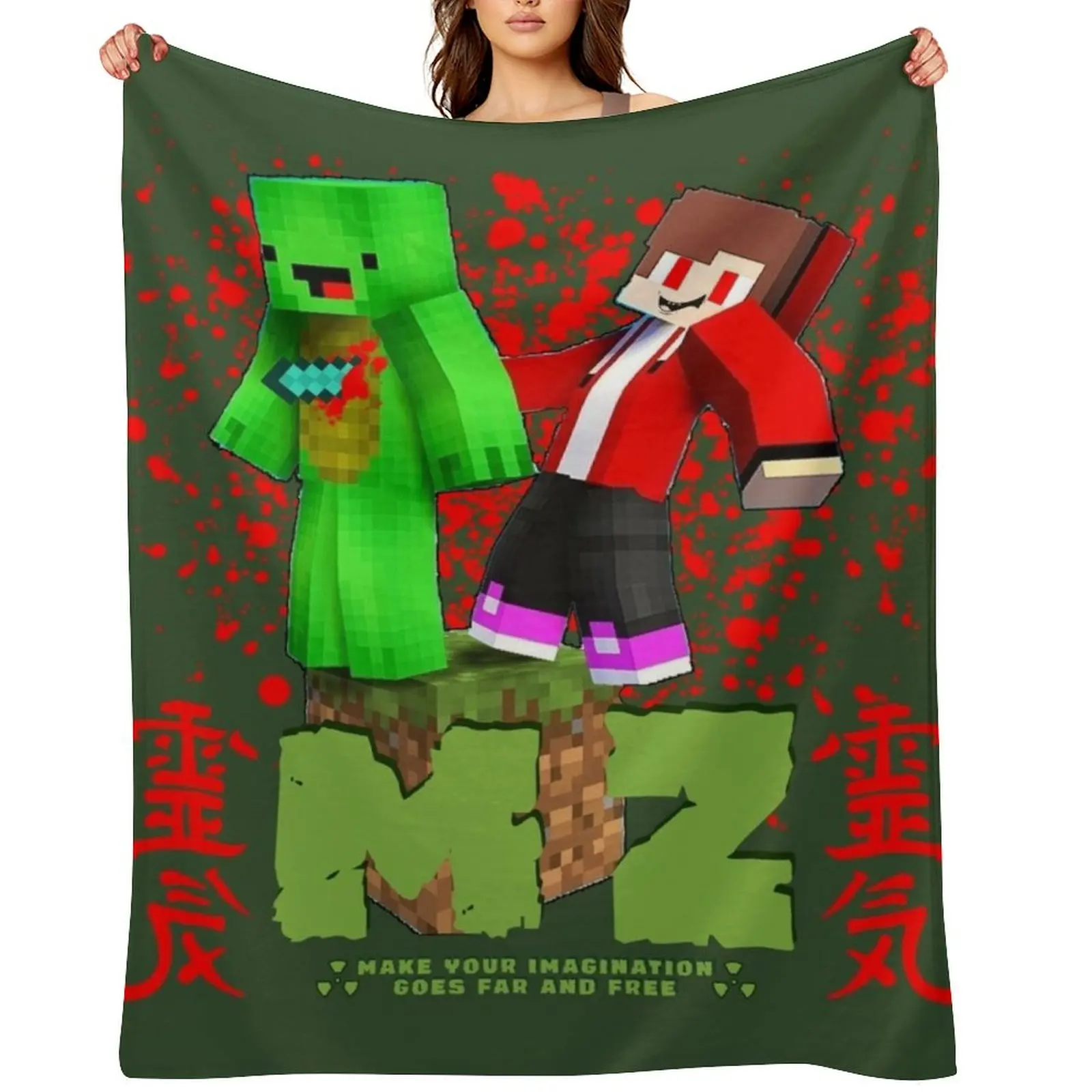 

JJ's Maizen And Mikey Throw Blanket funny gift Fashion Sofas Cute Plaid Quilt Blankets