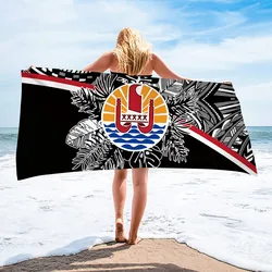 Tahiti Polynesian Design Beach Towel Gifts Soft Face Hair Quick Dry Towel Beach Absorbent Towel Comfort Washcloth for Women Men