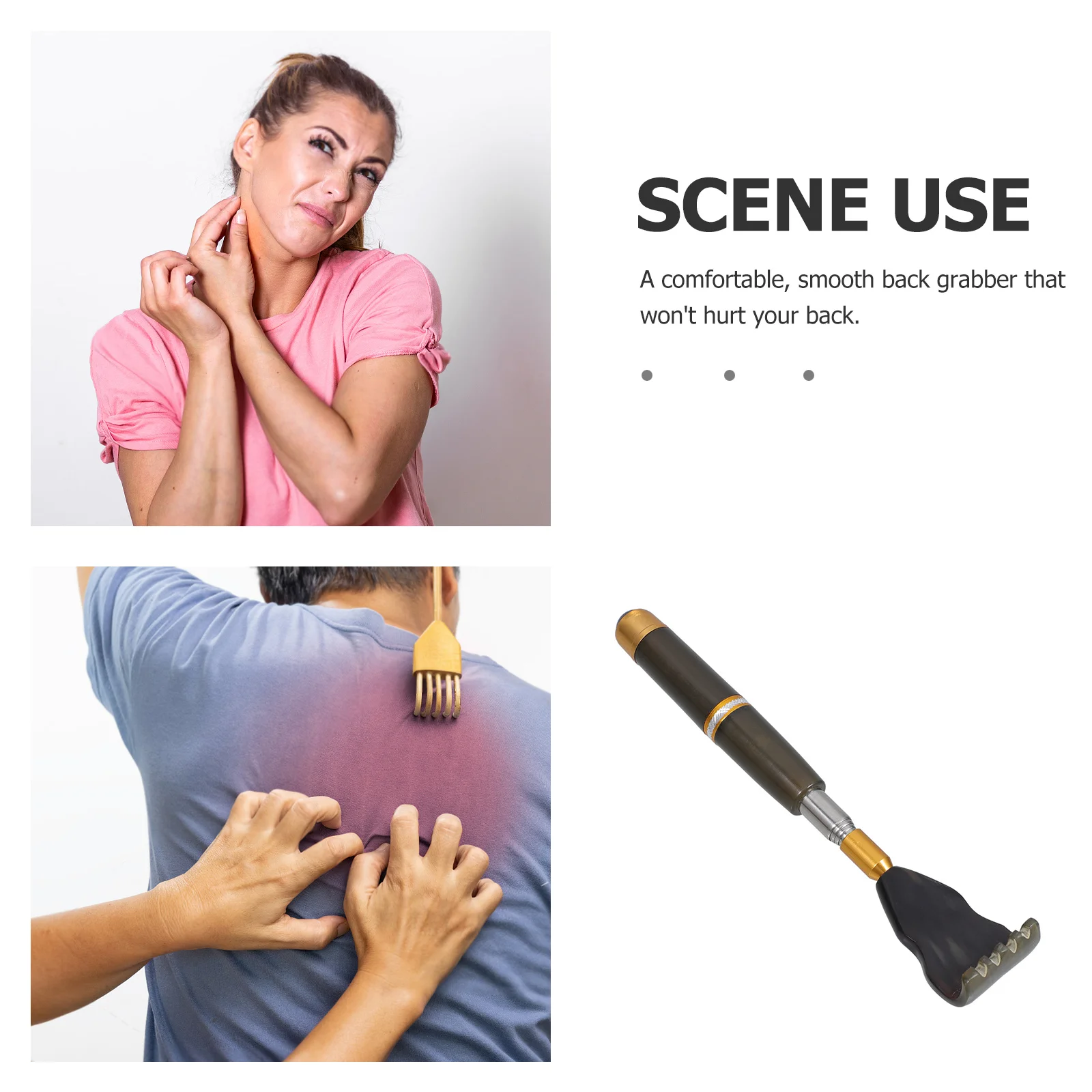 تصغير الظهر هرش الفولاذ المقاوم للصدأ رئيس خدش مخلب قابلة للتمديد حكة الإغاثة متعددة الوظائف الجسم مدلك للجميع #2