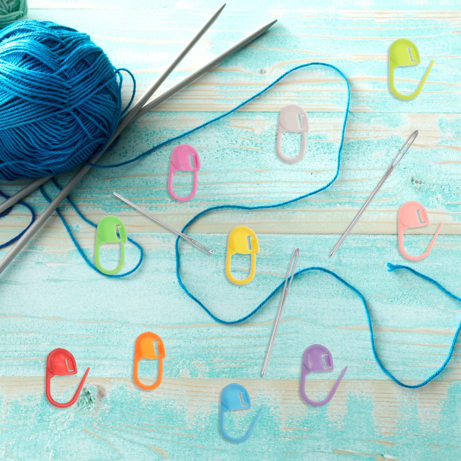 

1 set Stitch Markers For Knitting Crocheting Colored Diy Locking Rings Heart Design Needle Clips Colorful Craft Accessories
