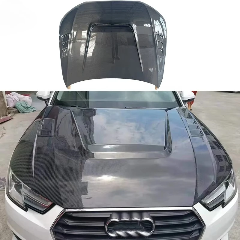

Factory Carbon Fiber Engine Hood Cover Modified Real Carbons Car Engine Hoods Bonnet for A4 S4 B9 Body Kit Perfect Fitment