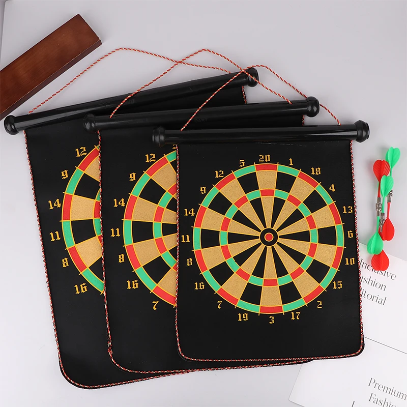 

12/15/17-дюймовый двусторонний магнитный безопасный лоток для дартса, набор с 4/6 дартсами, игрушки для родителей и детей, мультяшная повседневная игра для соревнований