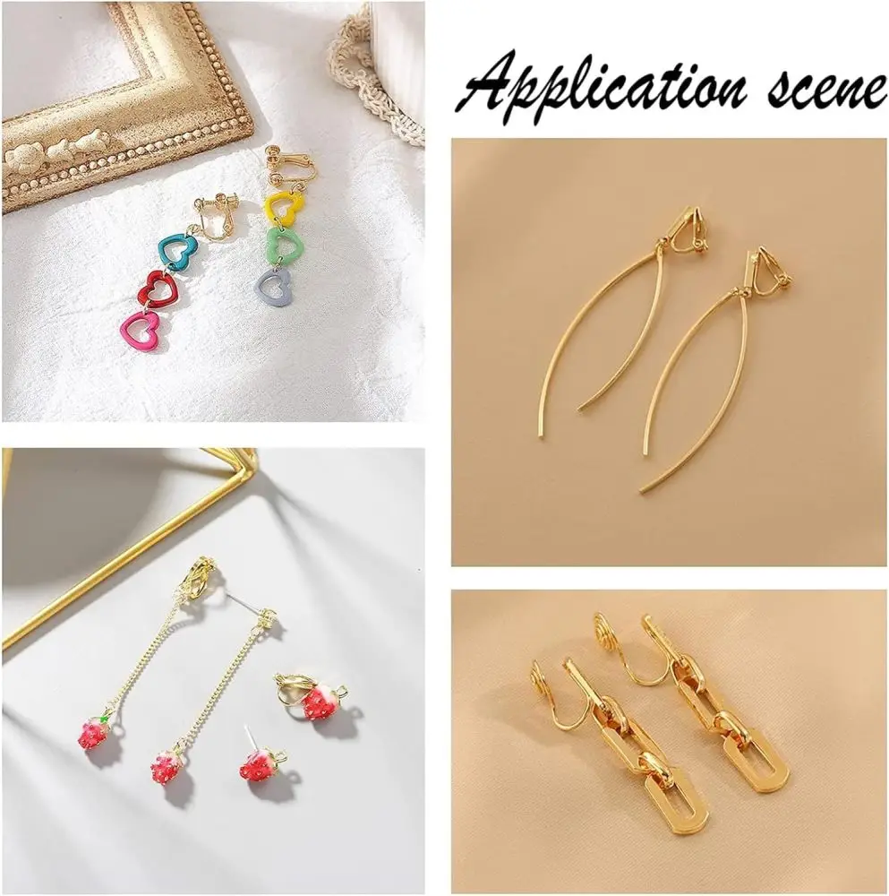 20 ชิ้น 2 สี 304 สแตนเลสสตีลต่างหูแบบหนีบไม่เจาะต่างหู 12x6x8.5 มิลลิเมตร Clip - on ต่างหูแปลงต่างหูชุด