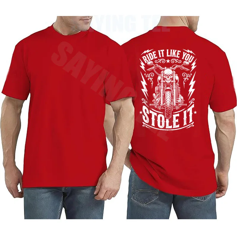 Ride Like You Stole It Biker Lustiges Vater-T-Shirt für Motorradliebhaber Y2k Motorrad-Grafik Herrenkleidung Vintage Spruch T-Shirt – Detail 8