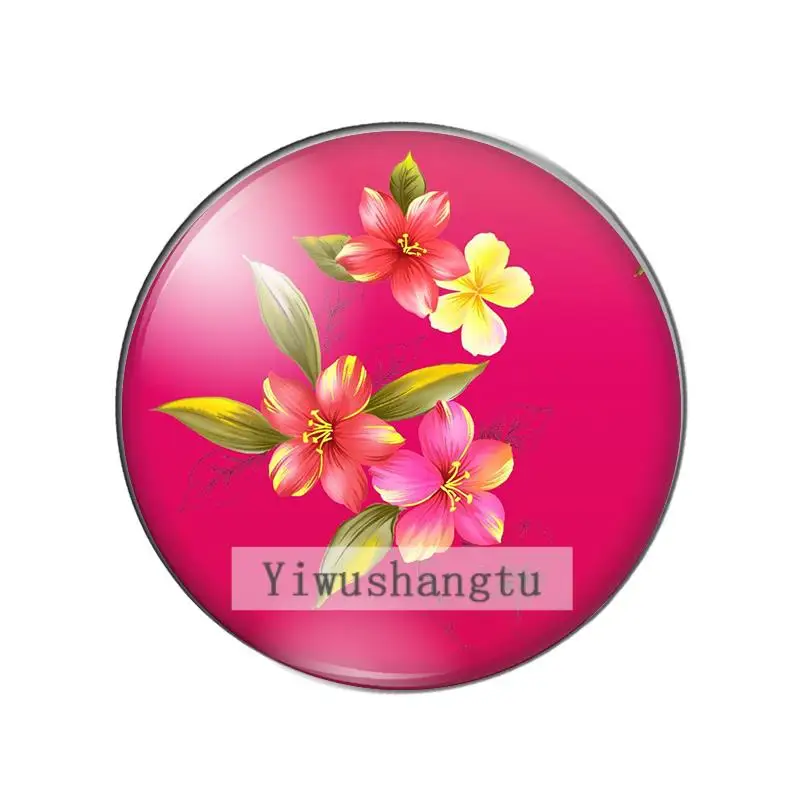 New Beauty Vintage flowers patterns  10mm/12mm/18mm/20mm/25mm Round photo glass cabochon demo flat back Making findings ZB0543