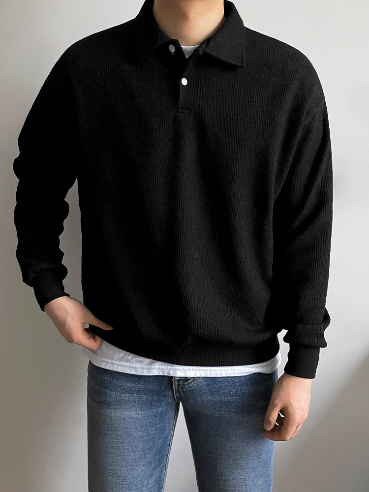 

Loose Fit Long Sve Corduroy Hoodie Men's Spring New Sle irt Trendy Korean Sle Overhead Cotton Polyester Blend