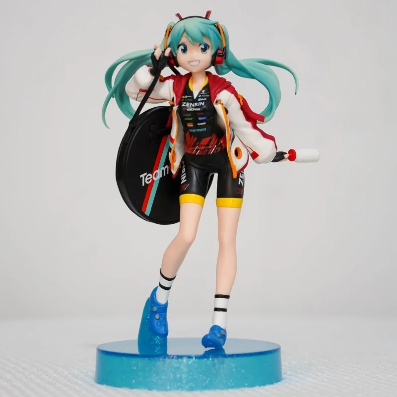 本物の初音ミクアニメフィギュアレーシングミクかわいいアクションフィギュアおもちゃデスクトップ装飾収集モデルギフト