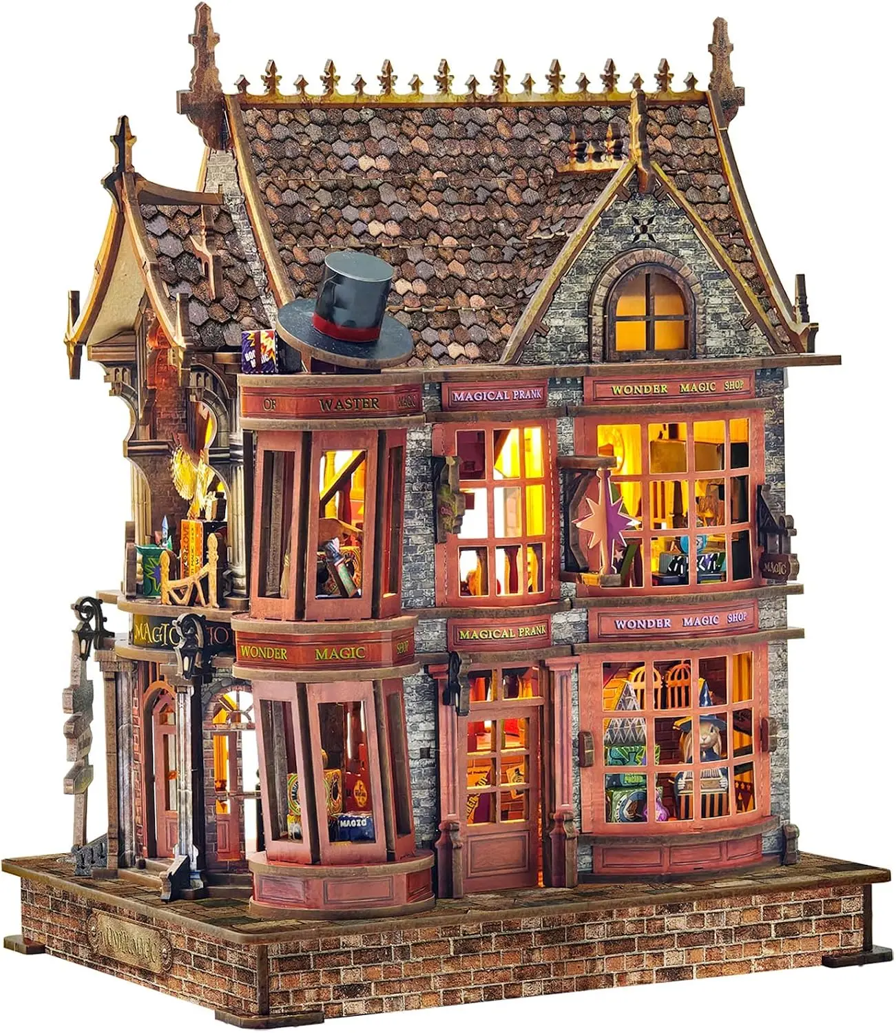 Book Nook Kit DIY Miniature House 3D Wooden Puzzle - Magic Wonder House | Booknook DIY Miniature House Kit Mini House Bookshelf