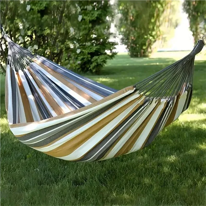 

Portable Travel Anti-rollover Thickened Hanging Hammocks Outdoor Indoor Single Double Canvas Hammocks Courtyard Children's Swing