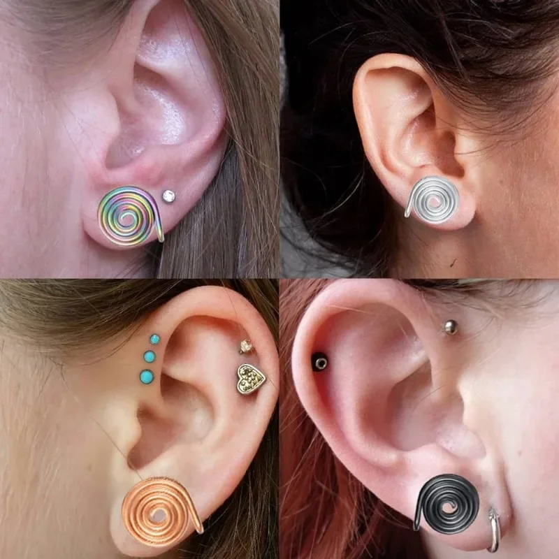 for Swelling Pressure Earrings Non Piercing Earrings Stainless Steel Keloid Pressure Earrings Black Color Jewelry Accessories