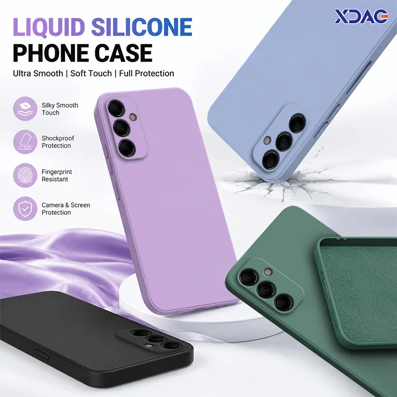 Slim for Samsung Galaxy M14 4G M34 M54 5G Global GalaxyM34 Upgraded Square Liquid Silicon Case Soft Microfiber Lining Back Cover