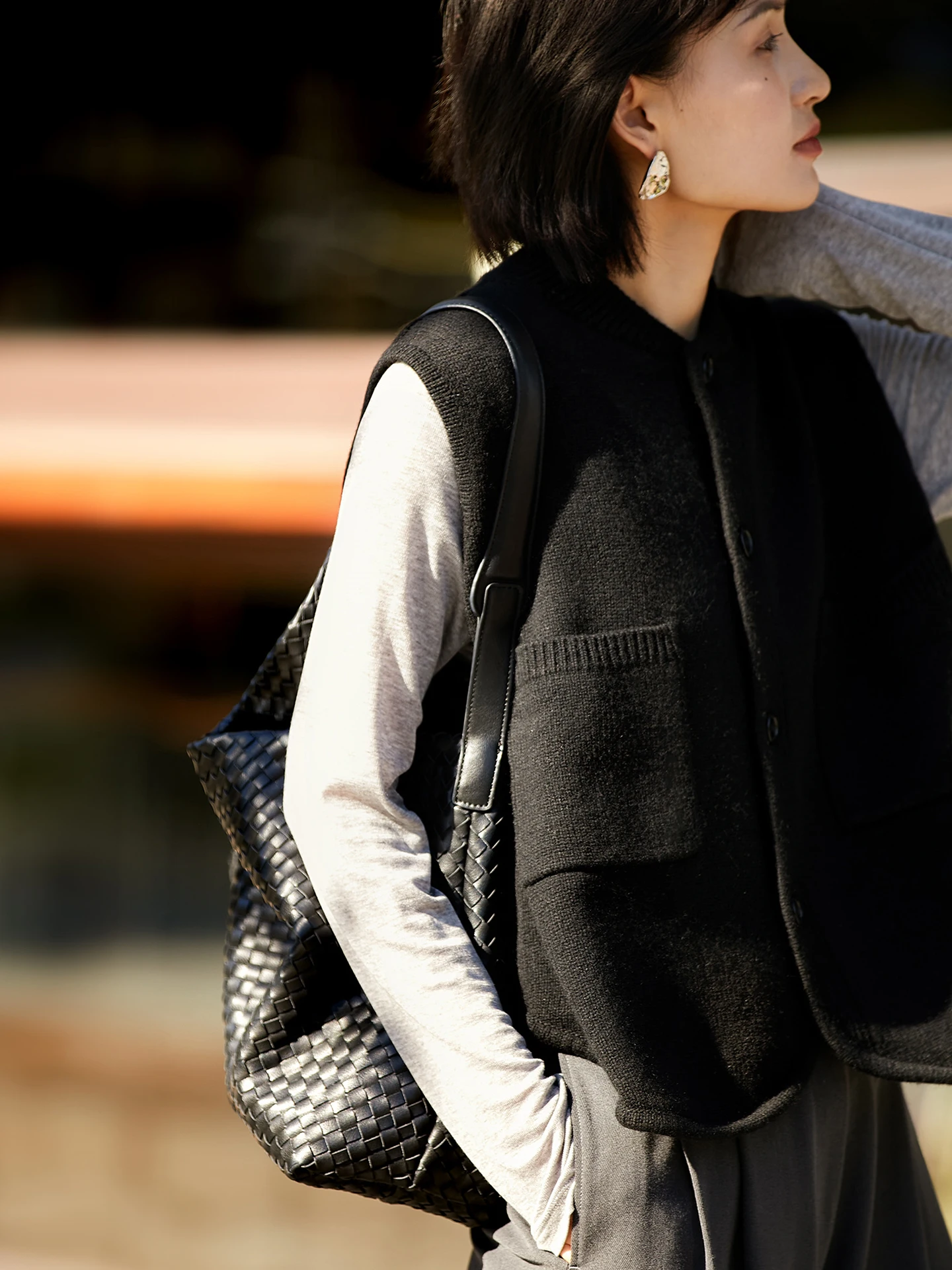 Повседневный круглый однотонный корейский вязаный открытый кардиган, жилет Svel, осенний роскошный легкий универсальный многослойный топ