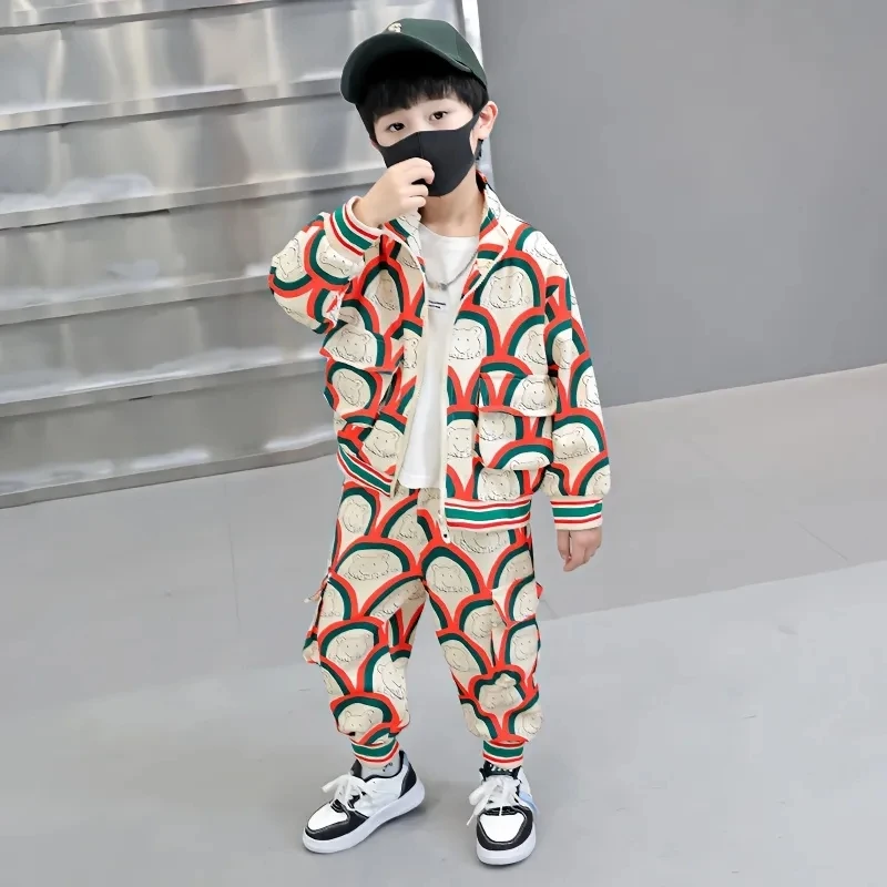 

Boys and Baby Clothing Set Spring and Autumn New Children's Fashionable Casual Coat Pants 2PCS Kids Sportswear Set