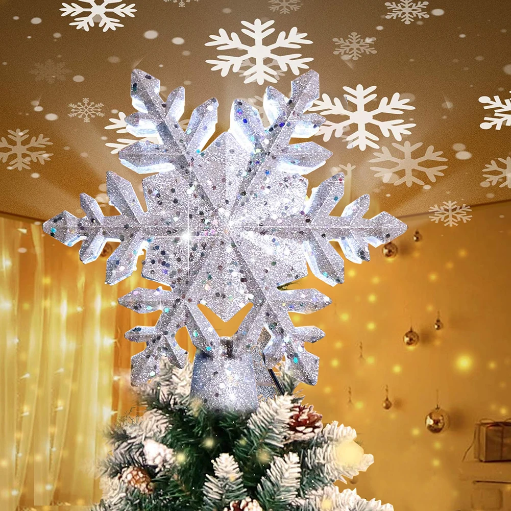 Albero di natale Star Topper LED luce luminosa ornamento 3D Glitter ornamento per decorazioni natalizie in giardino per feste di matrimonio